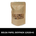 Bolsas de papel Kraft Doypack con Ventana 12x20+6